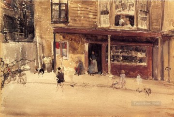 La tienda Un exterior James Abbott McNeill Whistler Pinturas al óleo